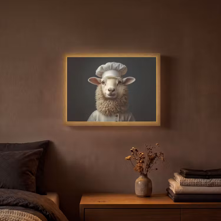 Lightbox - Wandlamp - Schaap - Wol - Kok — 3