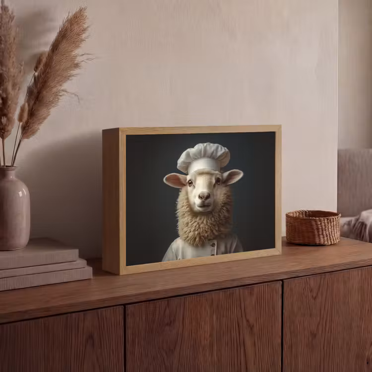 Lightbox - Wandlamp - Schaap - Wol - Kok — 4
