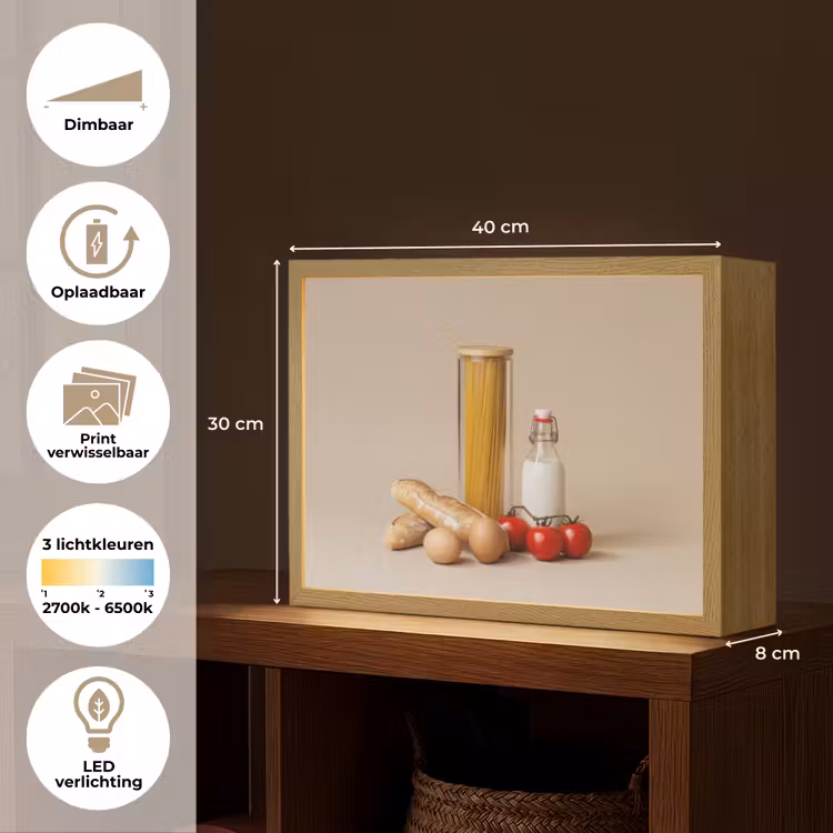 Lightbox - Wandlamp - Spaghetti - Melk - Tomaten - Eieren - Brood — 10