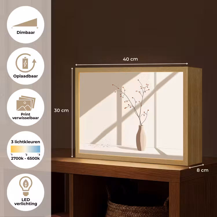 Lightbox - Wandlamp - Vaas - Takken - Bessen - Minimalistisch — 10
