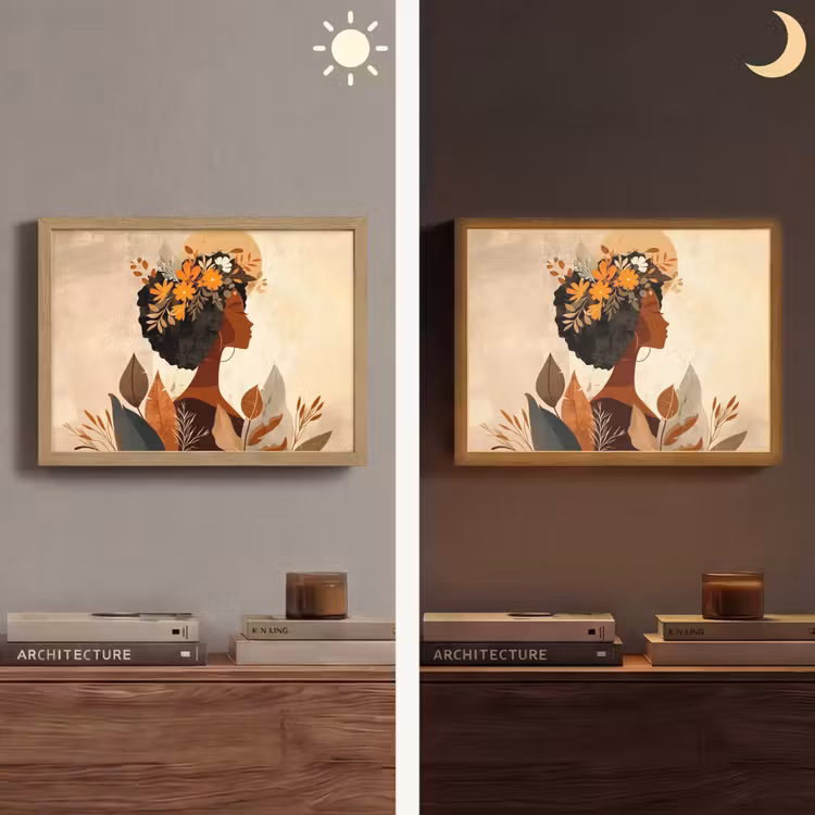 Lightbox - Wandlamp - Vrouw - Krullen - Bloemen - Beige — 6