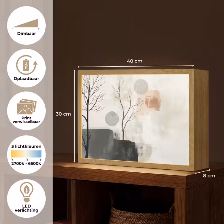 Lightbox - Wandlamp - Wabi sabi - Beige - Plant — 10