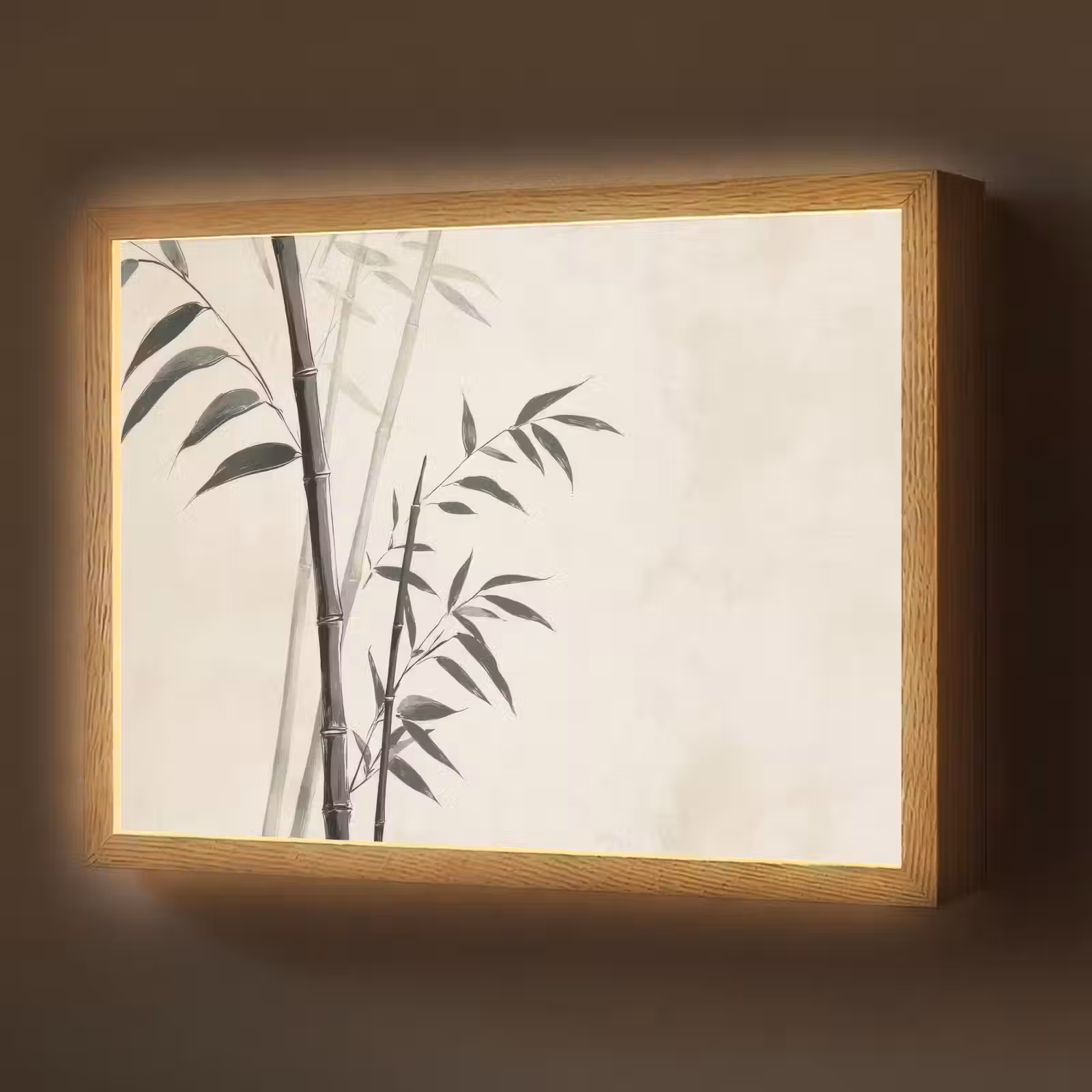 Lightbox - Wandlamp - Japandi - Bamboe - Beige — 1