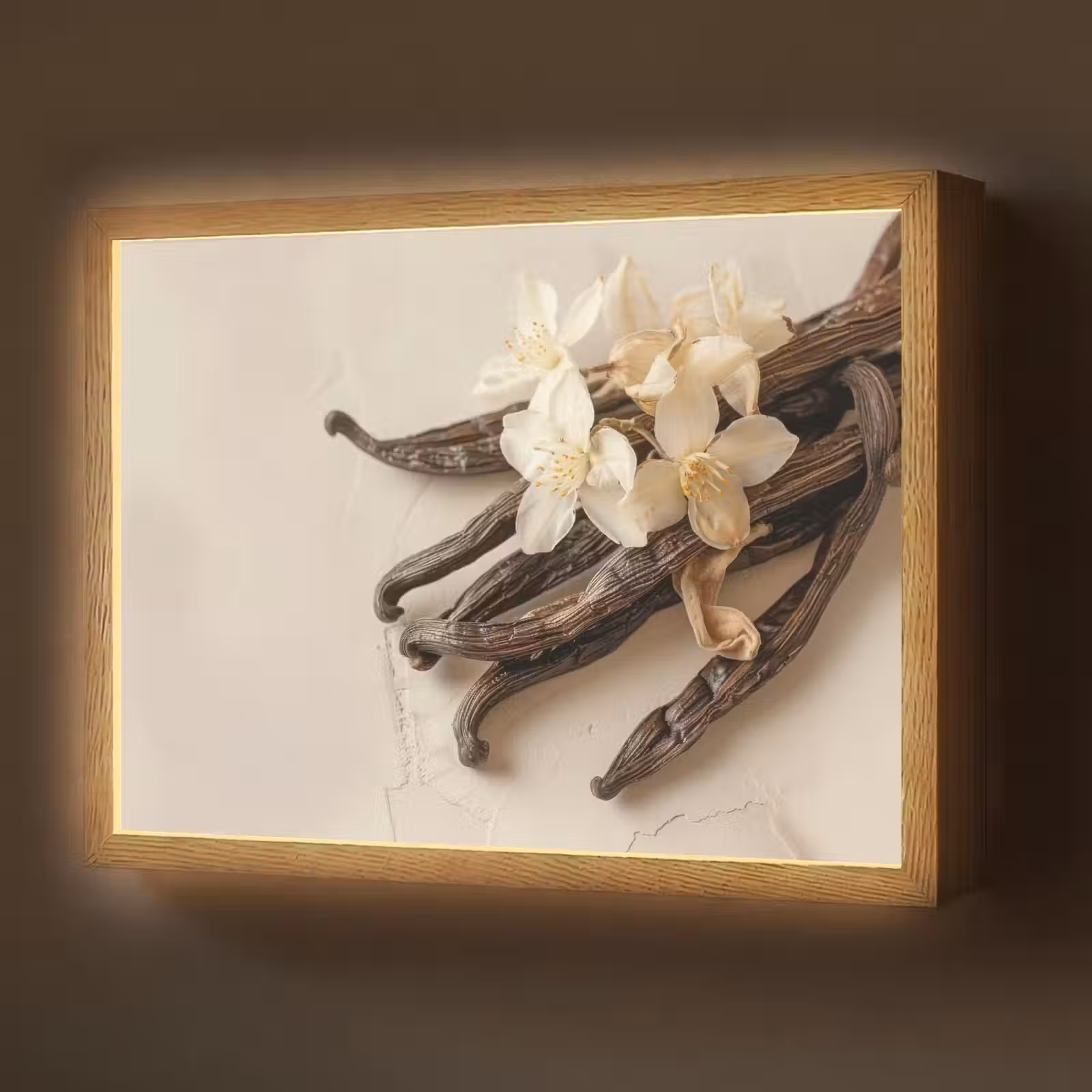 Lightbox - Wandlamp - Vanille - Bloemen - Beige — 1