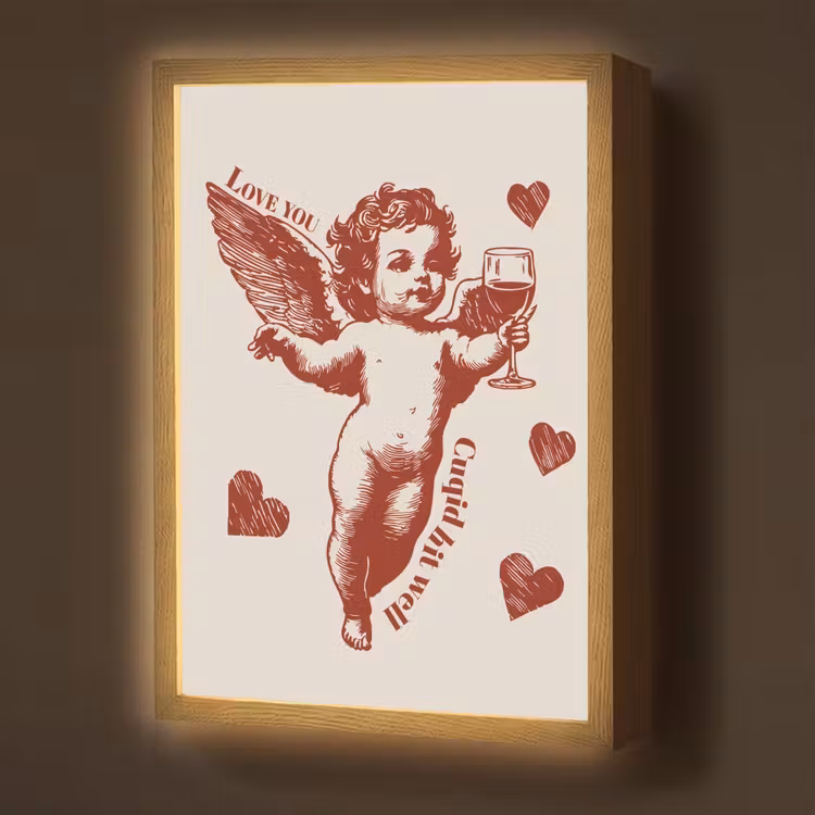 Lightbox - Wandlamp - Cupido - Hartjes - Rood - Klassiek — 1