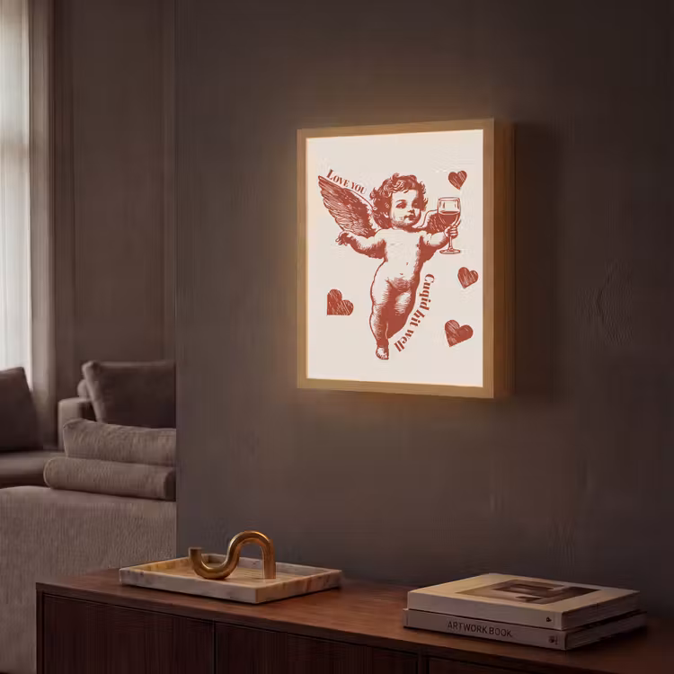 Lightbox - Wandlamp - Cupido - Hartjes - Rood - Klassiek — 2
