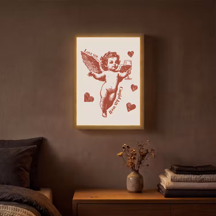 Lightbox - Wandlamp - Cupido - Hartjes - Rood - Klassiek — 3