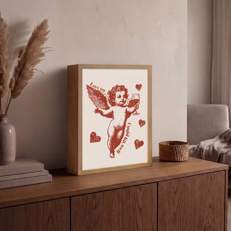 Lightbox - Wandlamp - Cupido - Hartjes - Rood - Klassiek — 4
