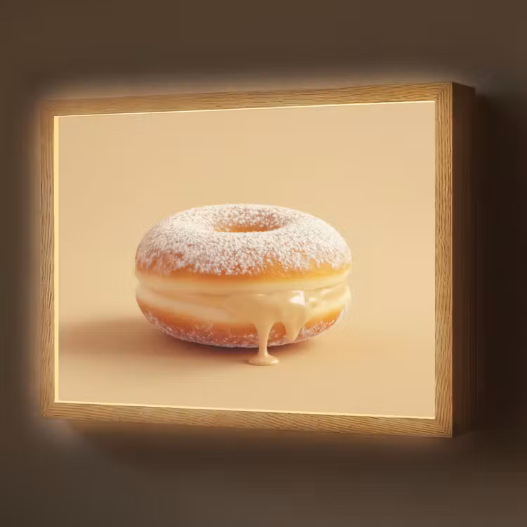 Lightbox - Wandlamp - Donut - Romig - Poedersuiker - Beige — 1