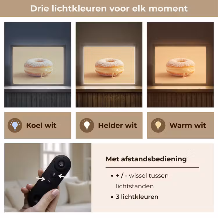 Lightbox - Wandlamp - Donut - Romig - Poedersuiker - Beige — 8