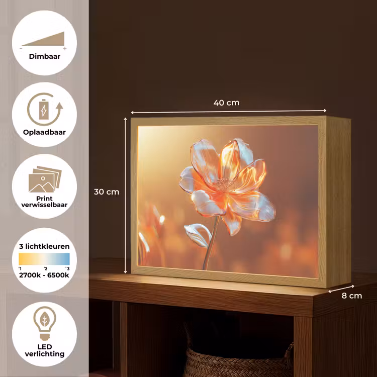 Lightbox - Wandlamp - Glazen - Bloem - Zonlicht — 10