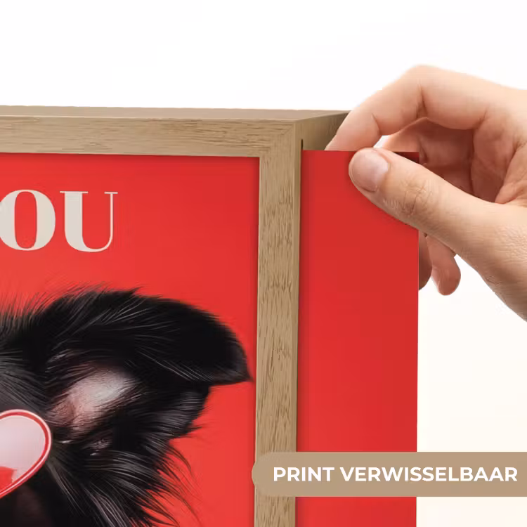 Lightbox - Wandlamp - Hond - Hartjesbril - Loveyou - Rood — 5