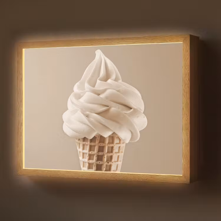 Lightbox - Wandlamp - IJs - Softijs - Romig - Hoorntje - Beige — 1