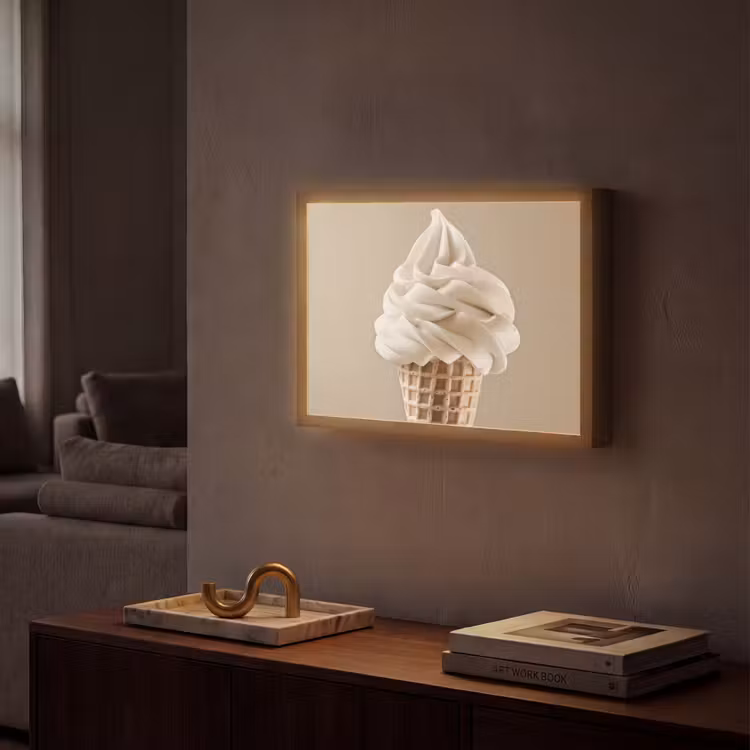 Lightbox - Wandlamp - IJs - Softijs - Romig - Hoorntje - Beige — 2