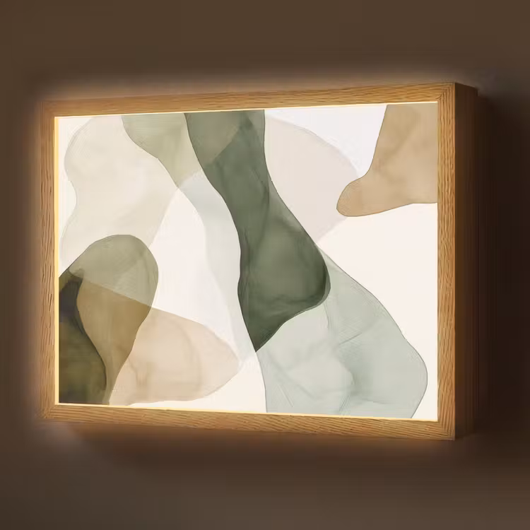 Lightbox - Wandlamp - Japandi - Abstract - Groen — 1