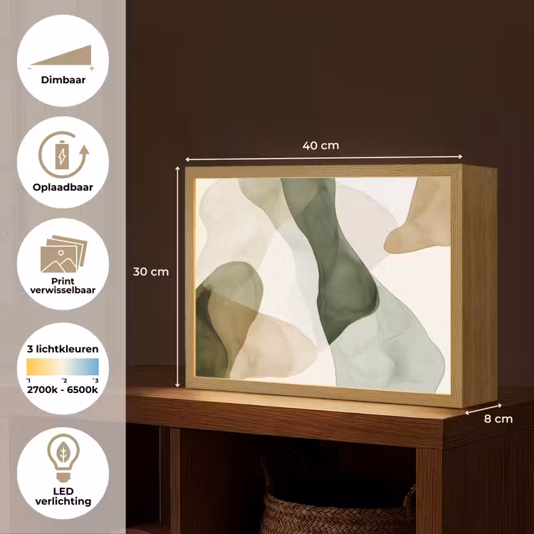 Lightbox - Wandlamp - Japandi - Abstract - Groen — 10