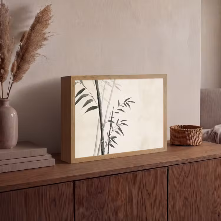 Lightbox - Wandlamp - Japandi - Bamboe - Beige — 4