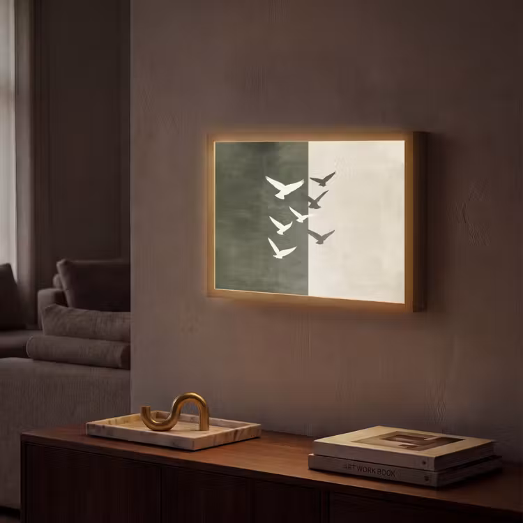 Lightbox - Wandlamp - Japandi - Vogel - Groen — 2