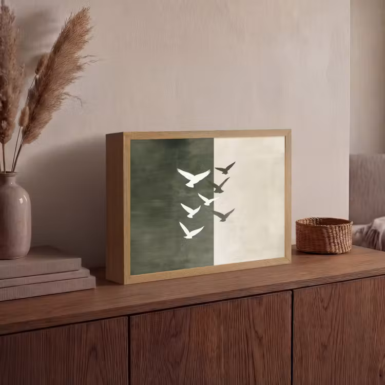 Lightbox - Wandlamp - Japandi - Vogel - Groen — 4