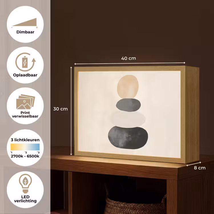 Lightbox - Wandlamp - Japandi - Wabi sabi - Beige — 10