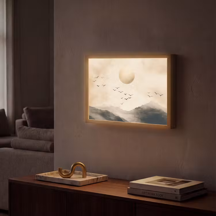 Lightbox - Wandlamp - Landschap - Japandi - vogel — 2