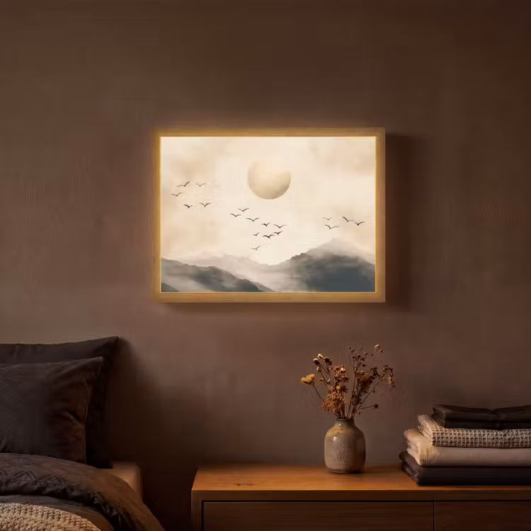 Lightbox - Wandlamp - Landschap - Japandi - vogel — 3