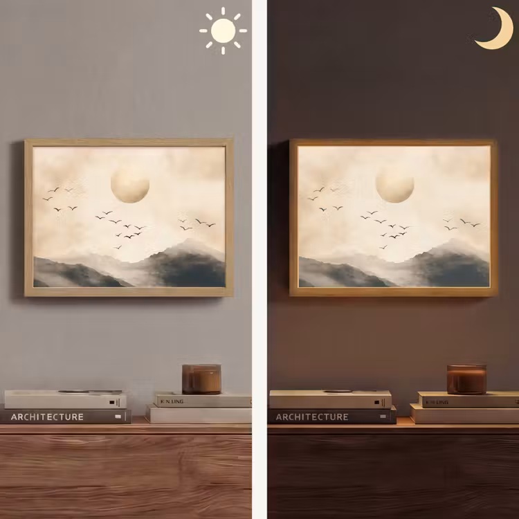 Lightbox - Wandlamp - Landschap - Japandi - vogel — 6