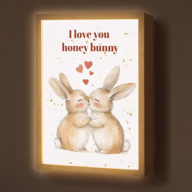 Lightbox - Wandlamp - Liefde - Rood - konijn — 1