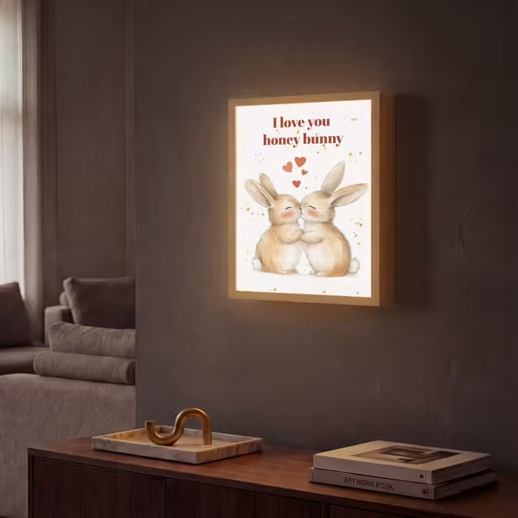 Lightbox - Wandlamp - Liefde - Rood - konijn — 2