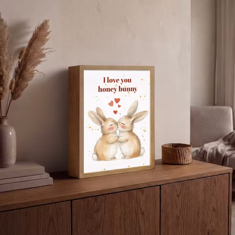 Lightbox - Wandlamp - Liefde - Rood - konijn — 4