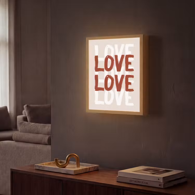 Lightbox - Wandlamp - Love - Rood - Tekst — 2
