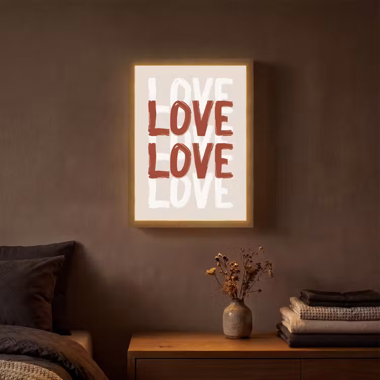 Lightbox - Wandlamp - Love - Rood - Tekst — 3