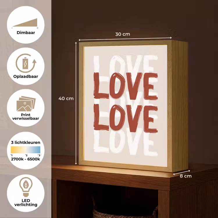 Lightbox - Wandlamp - Love - Rood - Tekst — 9