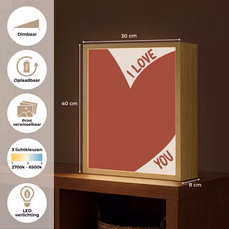 Lightbox - Wandlamp - Loveyou - Rood - Hart — 9