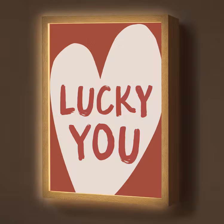 Lightbox - Wandlamp - Lucky - Hart - Rood — 1