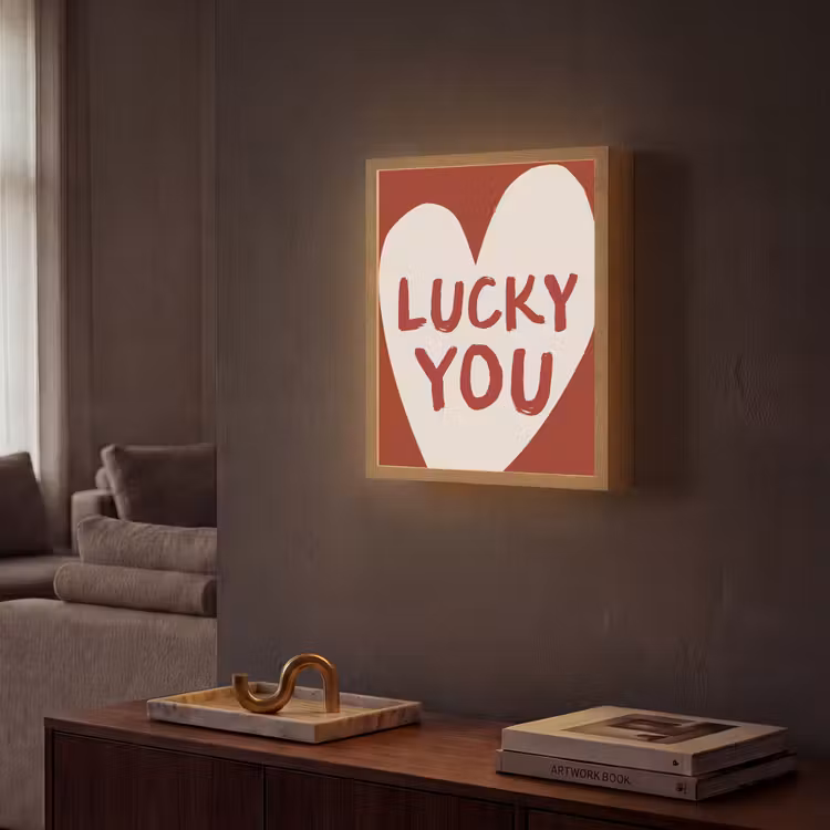 Lightbox - Wandlamp - Lucky - Hart - Rood — 2