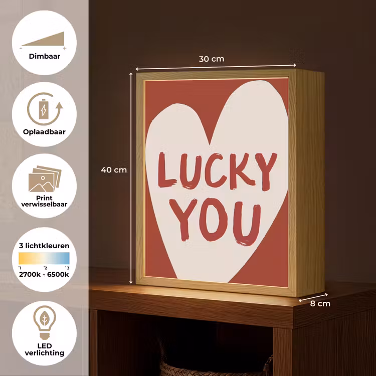 Lightbox - Wandlamp - Lucky - Hart - Rood — 9