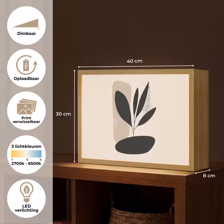 Lightbox - Wandlamp - Plant - Beige - Japandi — 10