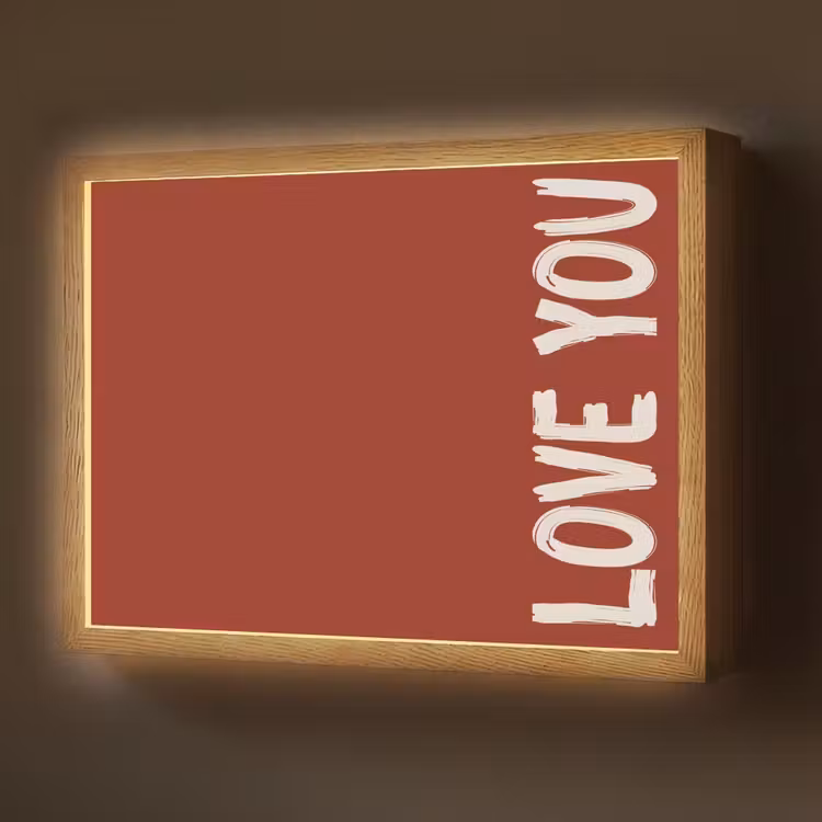 Lightbox - Wandlamp - Schuin - Loveyou - Rood — 1