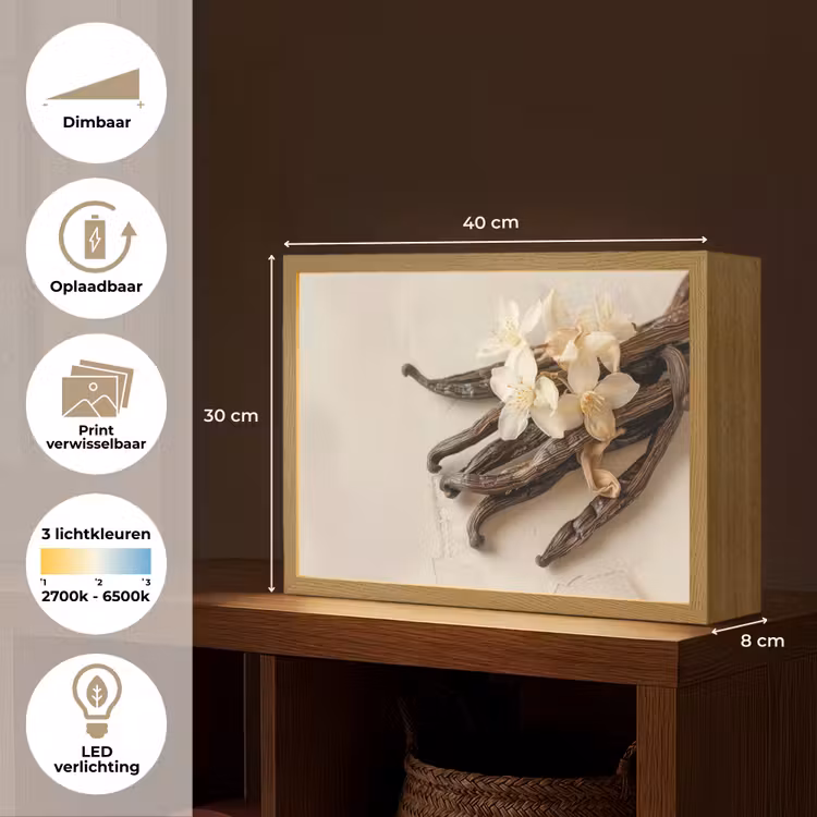 Lightbox - Wandlamp - Vanille - Bloemen - Beige — 10