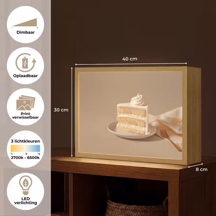 Lightbox - Wandlamp - Vanilletaart - Cake - Romig — 10