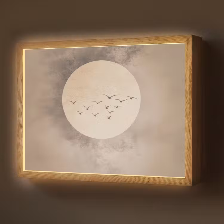 Lightbox - Wandlamp - Vogel - Beige - Japandi — 1