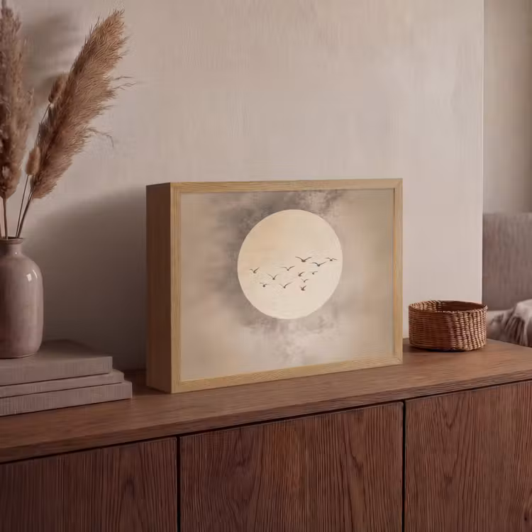 Lightbox - Wandlamp - Vogel - Beige - Japandi — 4