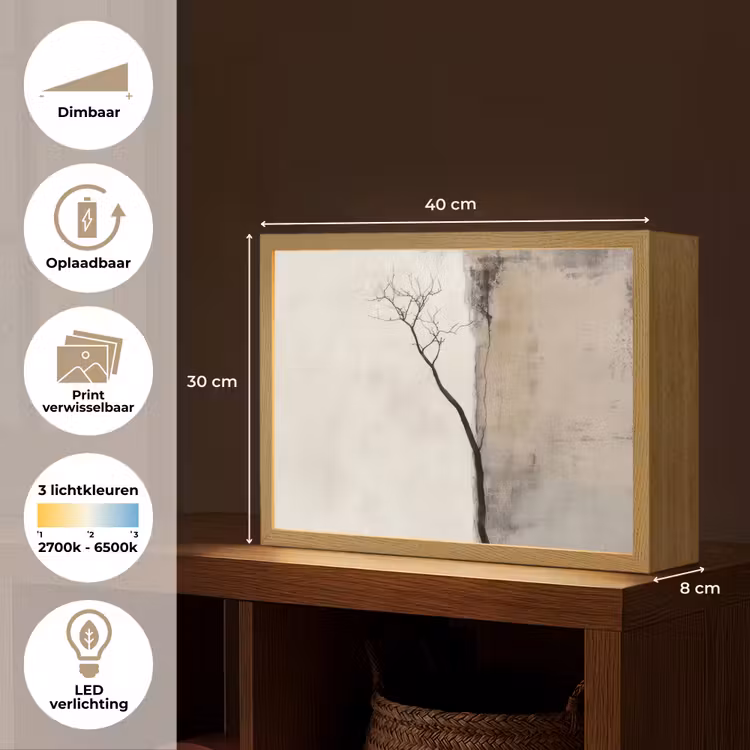 Lightbox - Wandlamp - Wabi sabi - Plant - Beige — 10
