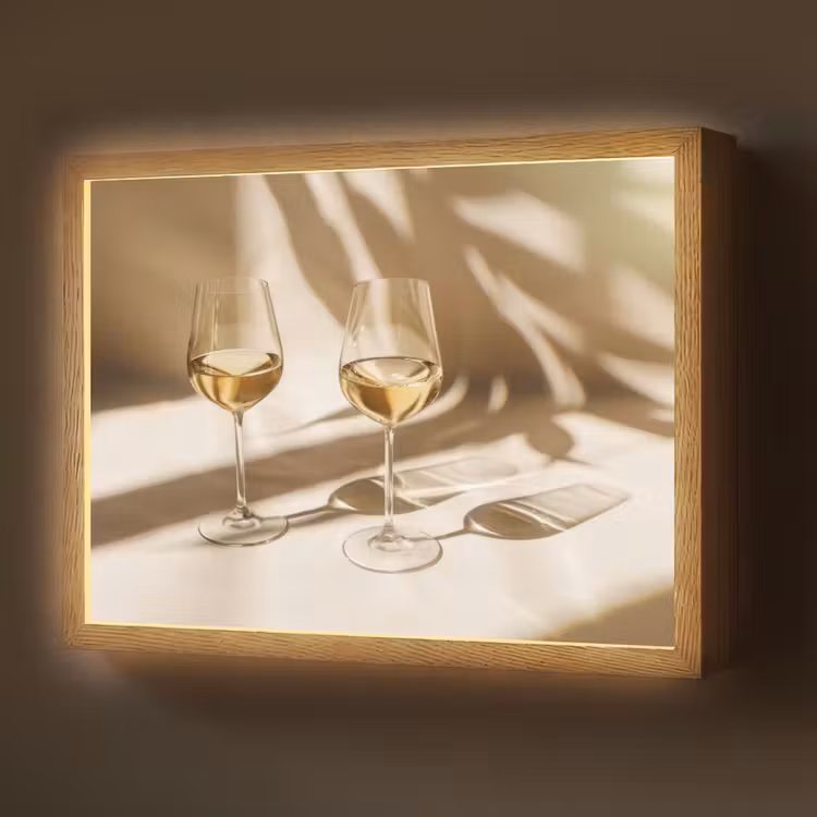 Lightbox - Wandlamp - Wijn - Wijnglazen - Wit — 1