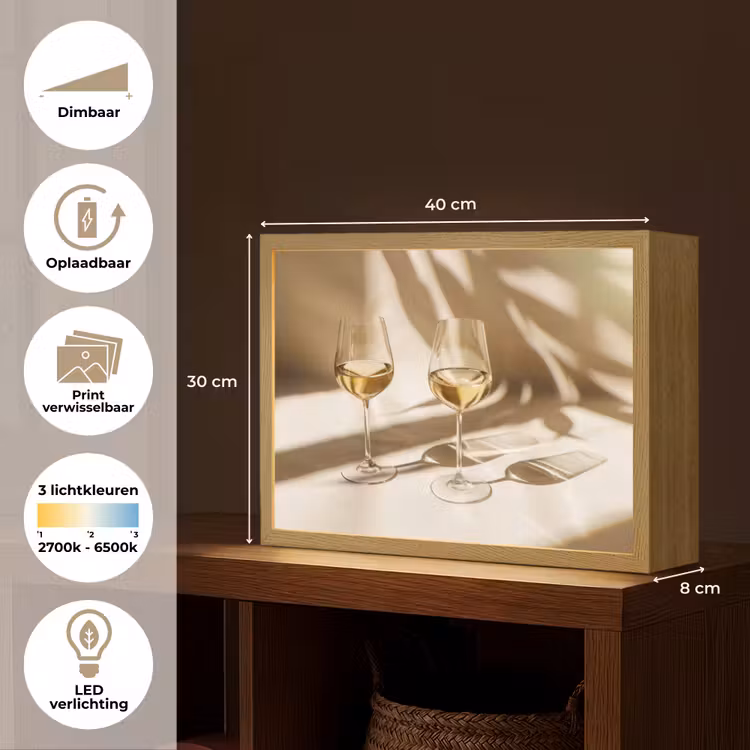 Lightbox - Wandlamp - Wijn - Wijnglazen - Wit — 10