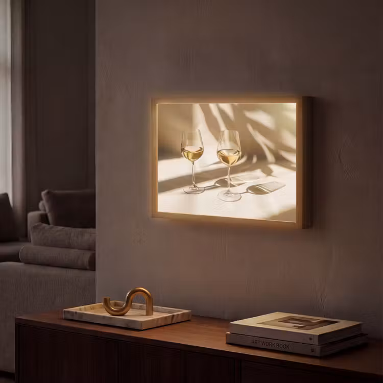 Lightbox - Wandlamp - Wijn - Wijnglazen - Wit — 2
