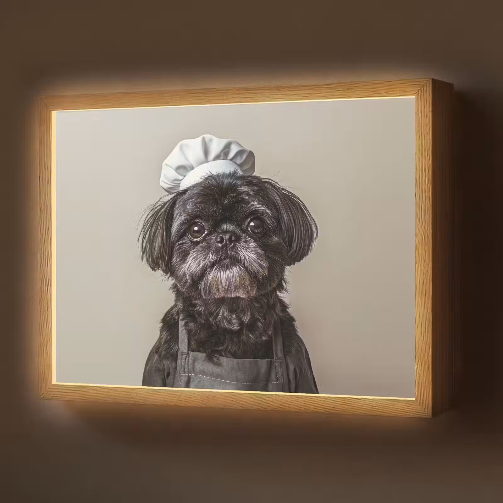 Lightbox - Wandlamp - Kokskleding - Zwart - Hondje — 1
