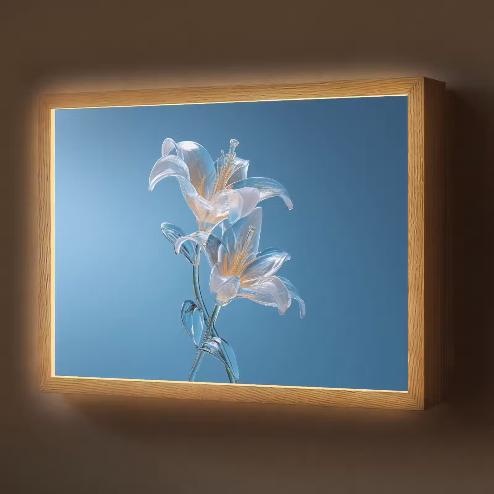 Lightbox - Wandlamp - Lelies - Blauw - Glazen — 1
