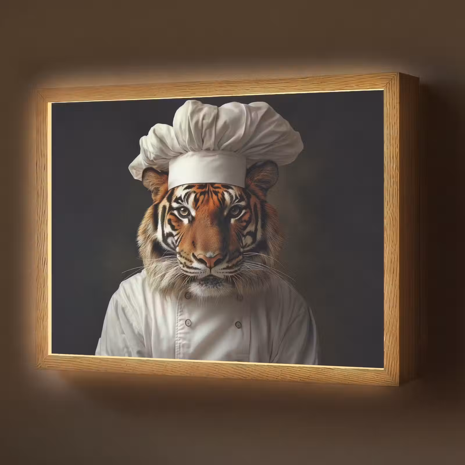 Lightbox - Wandlamp - Tijger - Kokskleding - Bruin — 1